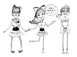 fashion girls sketch