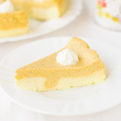 Crustless Pumpkin and Quark (Cottage Cheese) Cheesecake