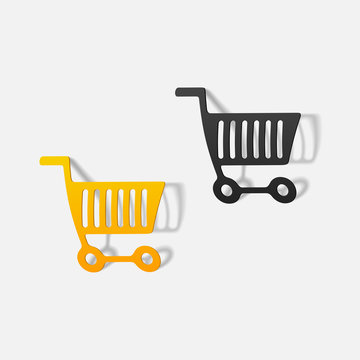 realistic design element: grocery cart