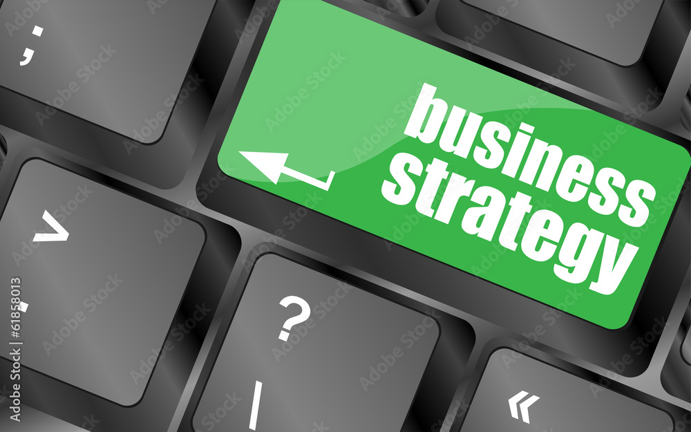 Poster business strategy - business concepts on computer keyboard