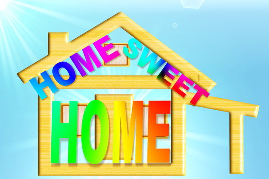 Home Sweet Home Words With Home Icon Design