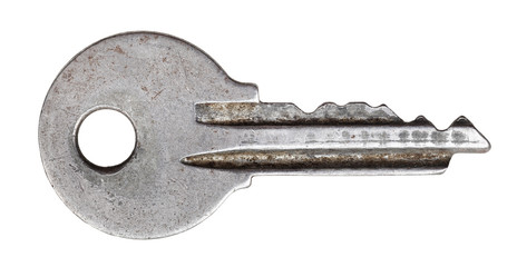grey old door key