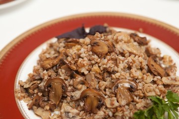 Buckwheat porridge with mushrooms