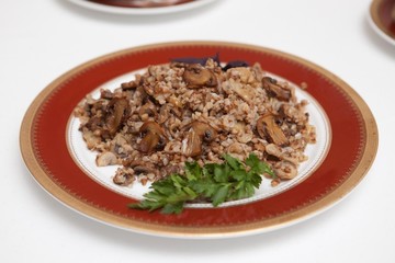 Buckwheat porridge with mushrooms