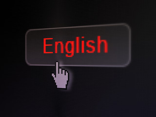 Education concept: English on digital button background