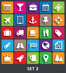 Trendy Vector Icons With Shadow. Set 2