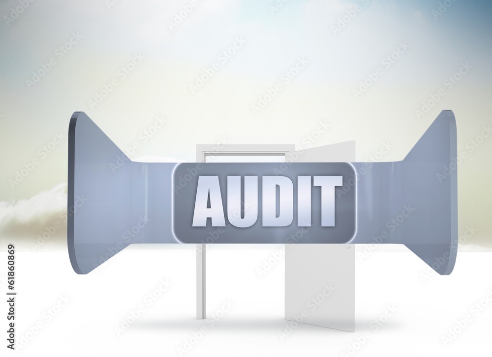 Poster Composite image of audit banner on abstract screen