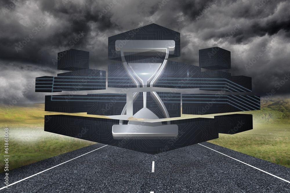 Aufkleber Composite image of timer on abstract screen