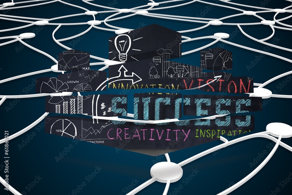 Poster Composite image of success brainstorm on abstract screen