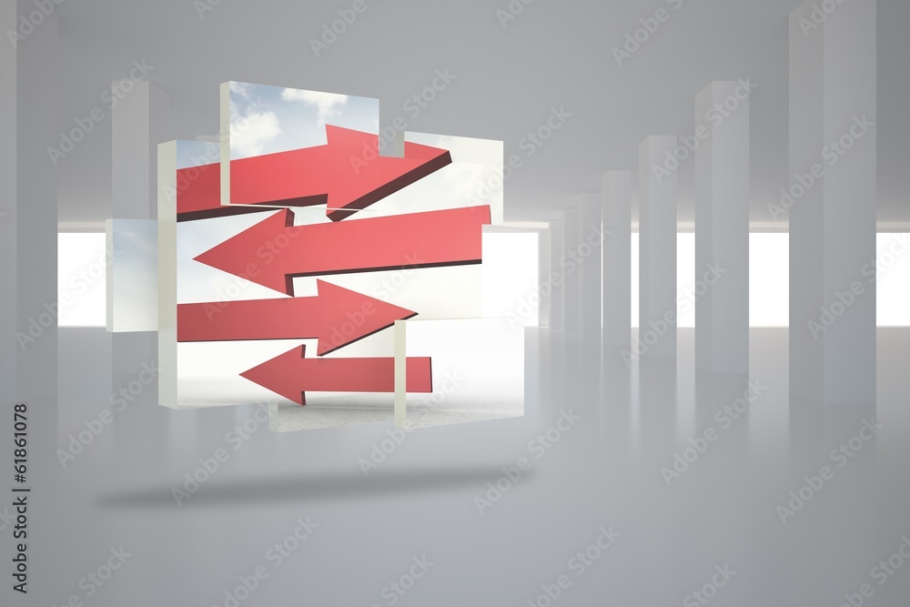 Poster Composite image of arrows on abstract screen