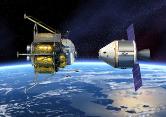Obraz premium Spacecraft Docking