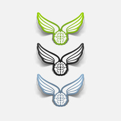 realistic design element: wing, angel, brain