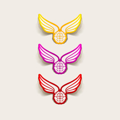 realistic design element: wing, angel, brain