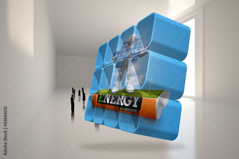 Poster composite image of energy graphic on abstract screen