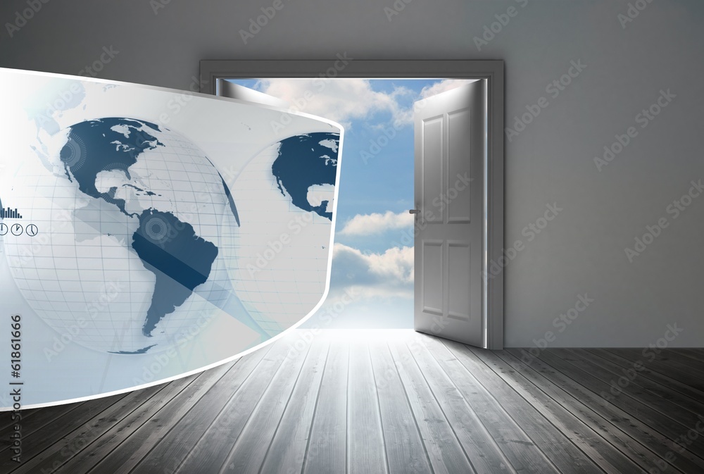 Poster Composite image of earth interface on abstract screen