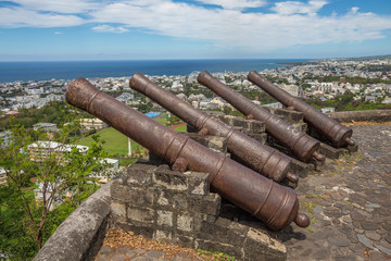 Canons at view point Saint-Denis, La Réunion