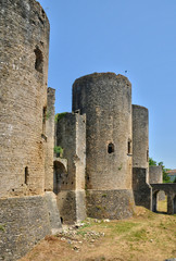 Fototapeta na wymiar picturesque castle of Villandraut in Gironde