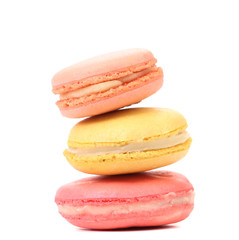 Stack of various macarons.