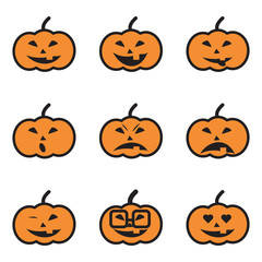 Pumpkin Face Expressions Icons