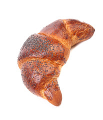 Appetizing croissant with poppy.