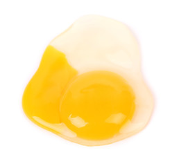 Egg yolk with white close up.