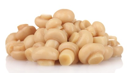 Marinated mushroom isolated on white