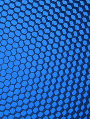 Close up of black net. Blue light