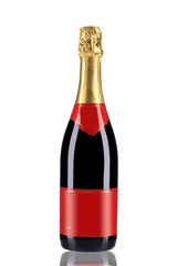 Bottle of red champagne.