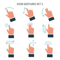 Obraz premium Gesture icons for touch devices.