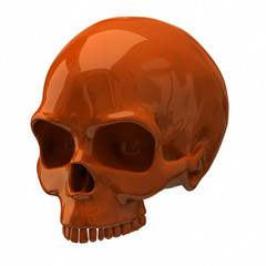 Illustration of orange skull
