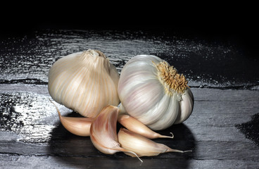 Garlic on a Black Slate