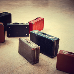 group of vintage suitcase