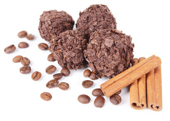 Set of chocolate candies close-up