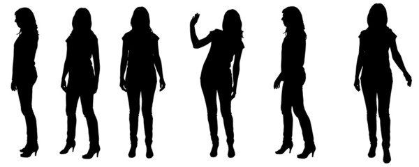 Vector silhouette of a woman. - 61866857