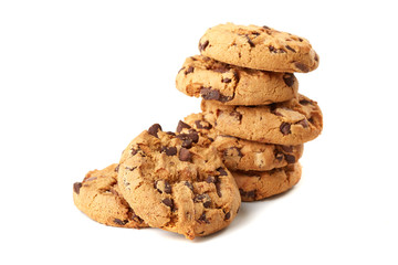 chocolate cookies on white
