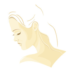 Beautiful girl in profile