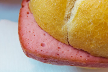 Eine Semmel mit Leberkäse