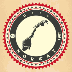 Vintage label-sticker cards of Norway.
