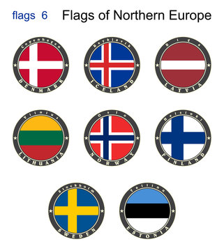 Flags of North Europe. Flags 6.