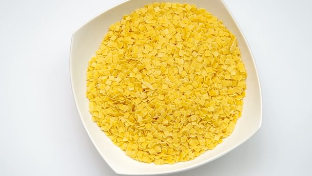 Pasta in the shape of a square