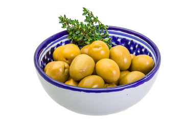 Green gigant olives
