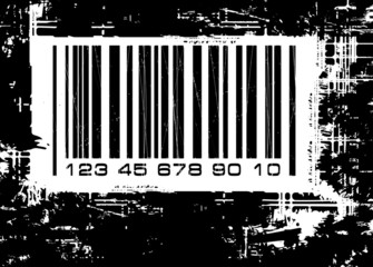Barcode with grunge background