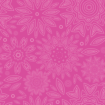 vector pink abstract flowers texture seamless pattern background