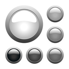 vector gray glass buttons