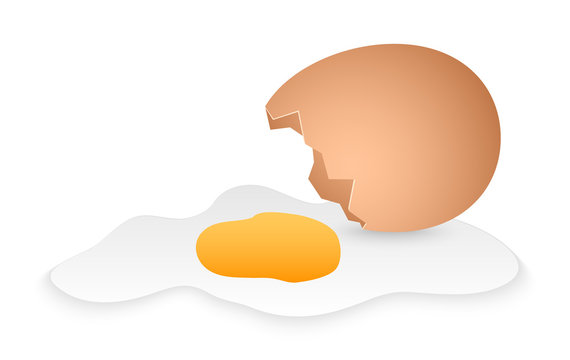 vector cartoon broken egg