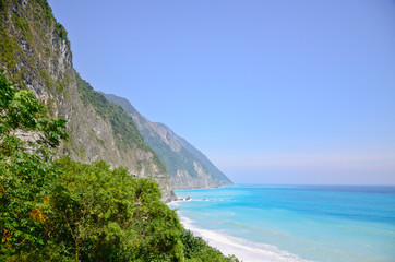 Fototapeta premium Aerial view of beautiful landscape with famous Cingshuei(Qingshu