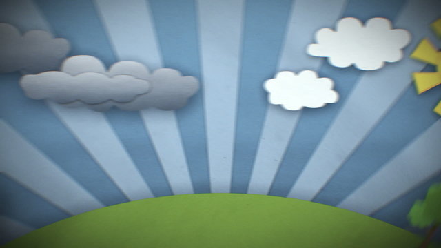 Change of Seasons. Cartoon style. Looped animation. HD 1080.