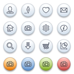 Basic contour icons on color buttons.