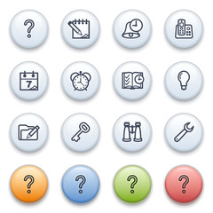 Organizer icons on color buttons.