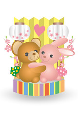 クマとウサギのひな祭り